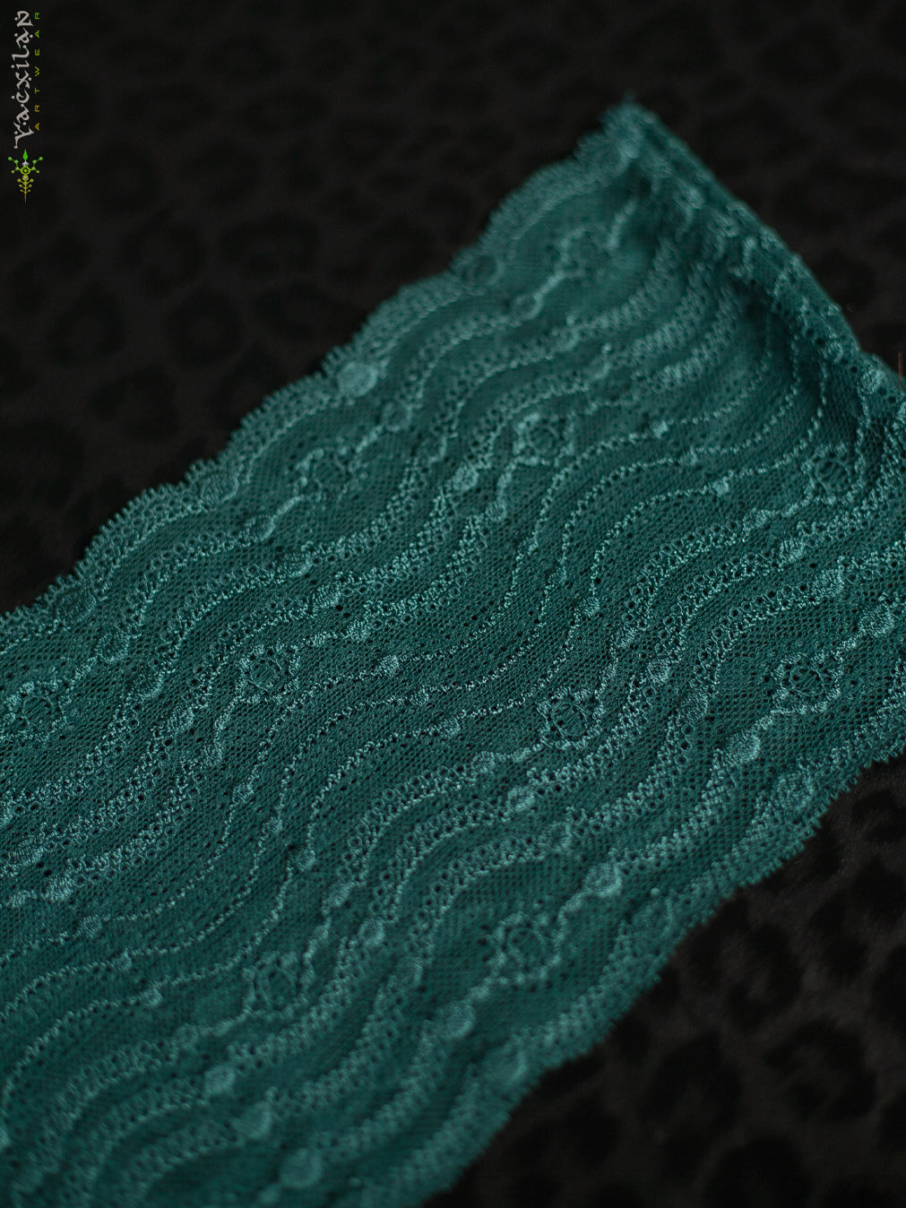 Woman Crop Top / Braband Elastic Lace - Teal WAVES